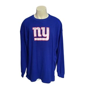 New York Giants Thermal Waffle Long Sleeve Shirt Mens 4XLT Tall Y2K NFL